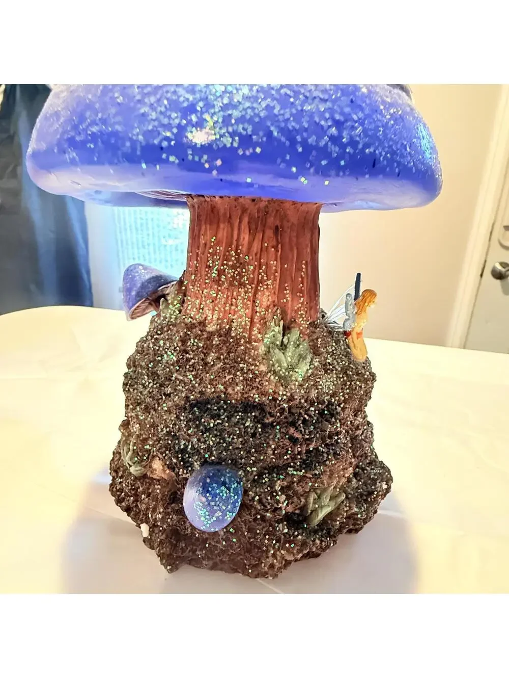 Vintage Fiber Optic F/X Magical Mushroom With Fantasy Fairy Lamp Night Light
